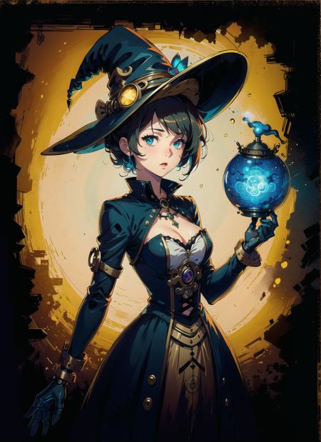 14487-2968189665-girl, fantasy, light, witch, magic, anime film ,steampunkai,robot, witch hat, witch dress,.png